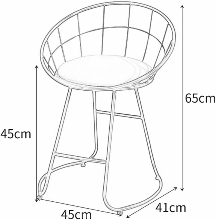 JHSLXD Schoolgirl Dressing Table Makeup Stool Creative Bedroom Metal Wrought Iron Round Stool Golden Antirust Shoe Change Stool Child Dining Chair,White Cloth