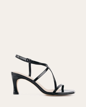 JOCKEY HIGH HEEL SANDALS BLACK LEATHER