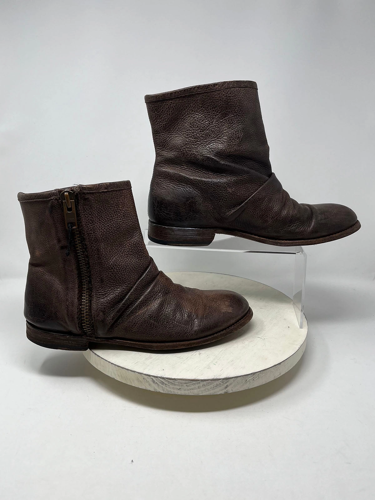 John Fluevog Size W10/M8 Brown Distressed Boots