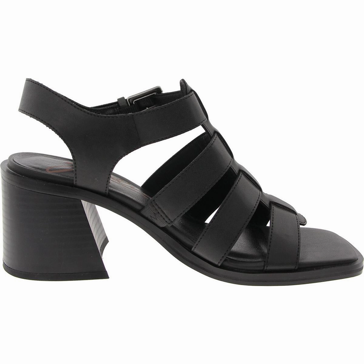 Joleen Womens Strappy Faux Leather Block Heel