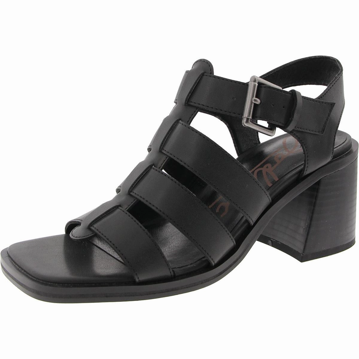 Joleen Womens Strappy Faux Leather Block Heel