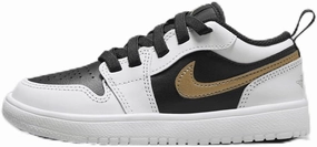 Jordan 1 Low Alt Little Kids' Shoes (DR9748-172, White/Black/Metallic Gold) Size 12