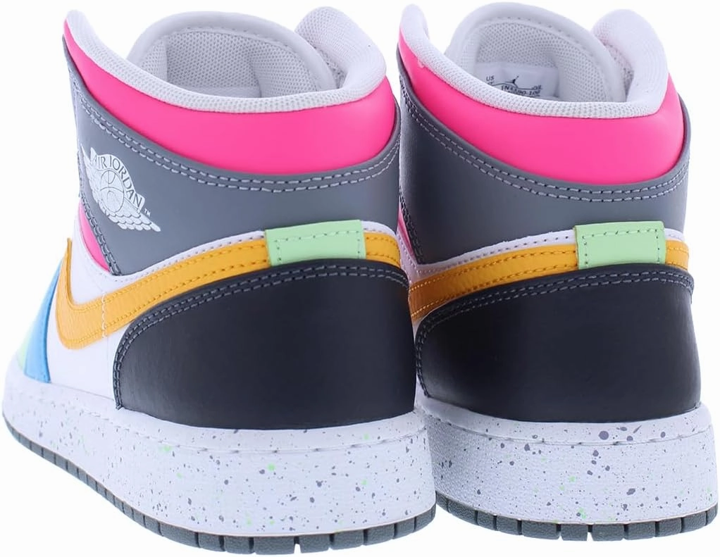 Jordan Big Kid's 1 Mid SE White/Taxi-Dark Shadow (FN1190 100)