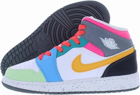 Jordan Big Kid's 1 Mid SE White/Taxi-Dark Shadow (FN1190 100)