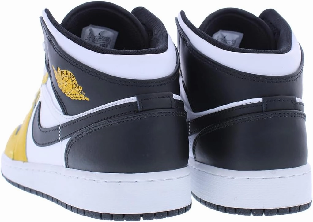 Jordan Big Kid's 1 Mid White/Green Glow-Black (DQ8423 103)