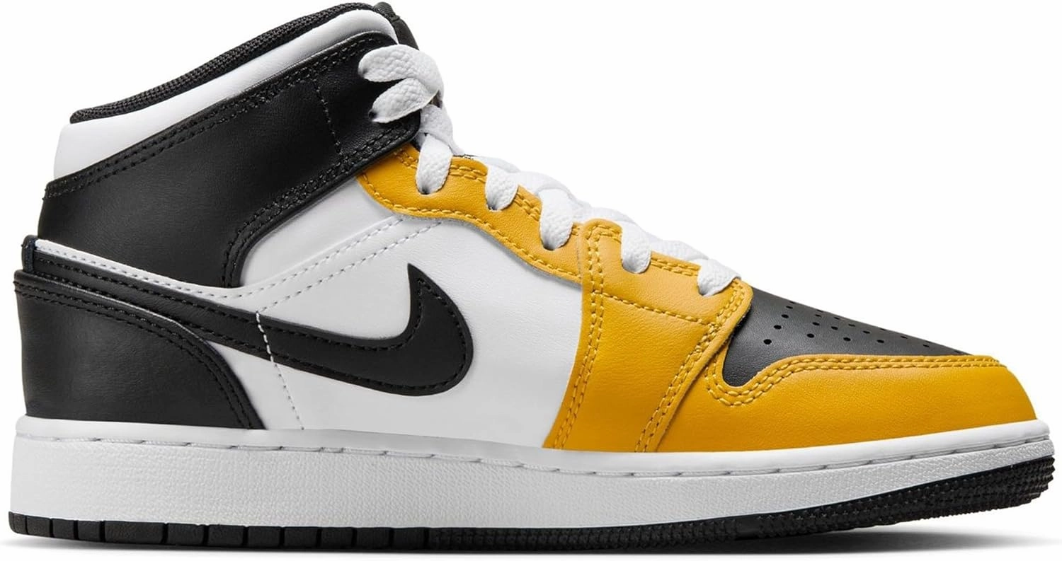Jordan Big Kid's 1 Mid White/Green Glow-Black (DQ8423 103)