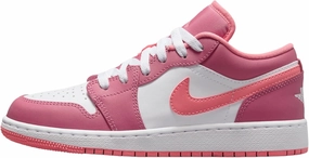 Jordan Nike 1 Low Grade School Desert Berry/Coral Chalk-White 553560-616 5Y