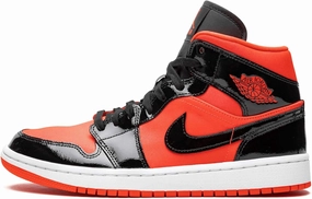 Jordan Nike Air 1 Mid Women's Black/Hot Punch BQ6472-600 (Size: 7.5)