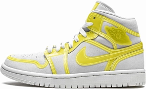 Jordan Nike Women's Wmns Air 1 Mid Lx Opti Yellow, Off White/Opti Yellow/White, 10W