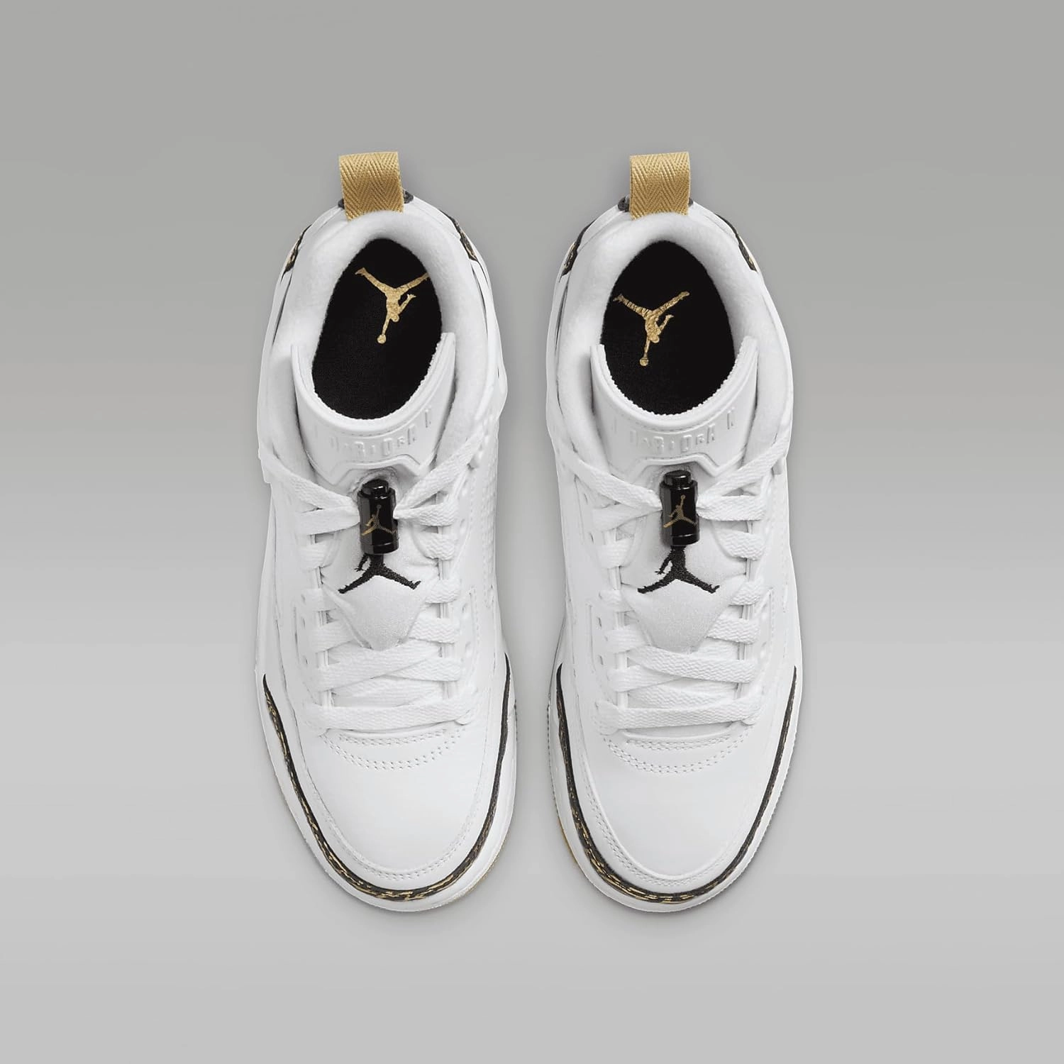 Jordan Spizike Low Big Kids' Shoes (HJ9022-100, White/Black-Metallic Gold-SAIL)