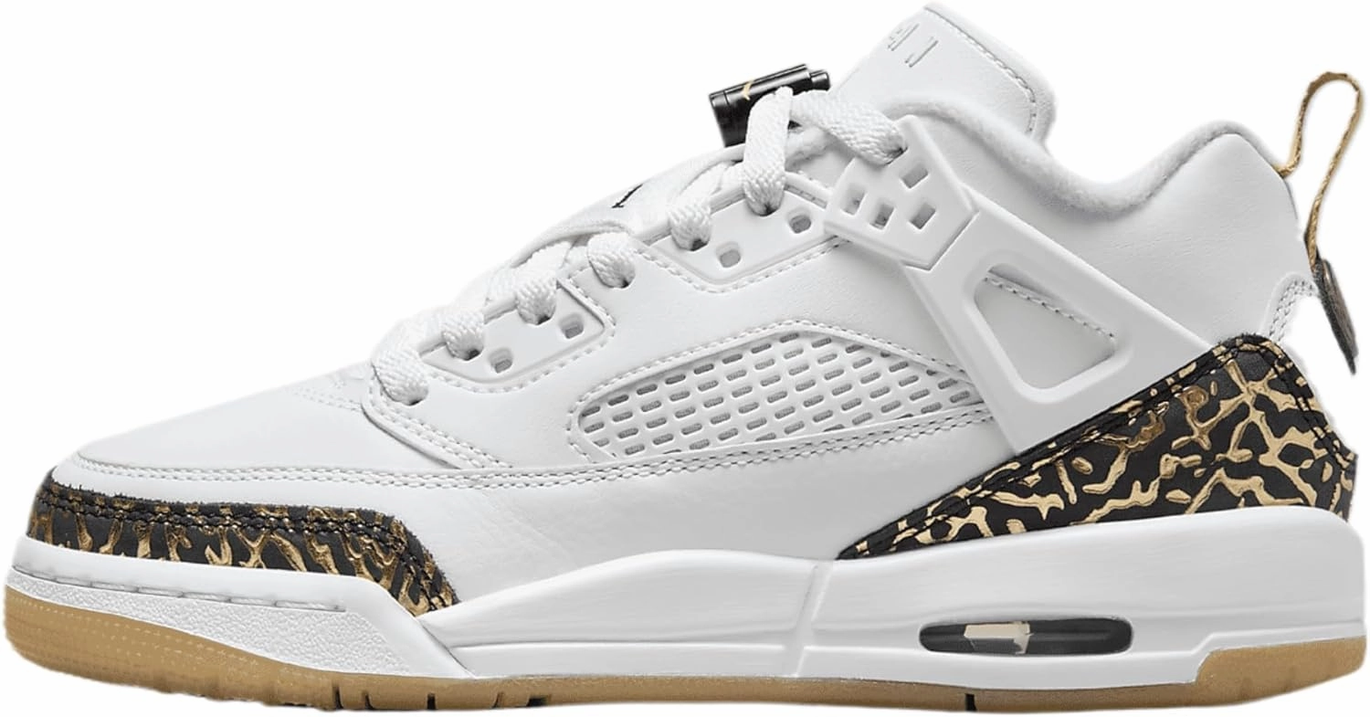 Jordan Spizike Low Big Kids' Shoes (HJ9022-100, White/Black-Metallic Gold-SAIL)
