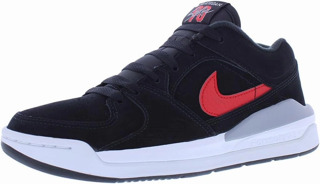 Jordan Stadium 90 Big Kids' Shoes (FZ4185-010, Black/White/Cement Grey/Fire Red) Size 5