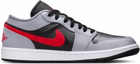 Jordan Women's 1 Low Cement Grey/Fire Red-Black (FZ4183 002) - 11.5