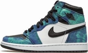 Jordan Womens Air 1 High WMNS CD0461 100 Tie-Dye - Size 12W White/White-White