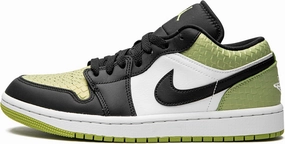 Jordan Womens WMNS Air 1 Low SE DX4446 301 Vivid Green Snakeskin - Size 11.5W