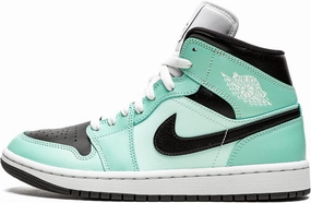 Jordan Womens WMNS Air Jordan 1 MID BQ6472 300 Aqua Black - Size 6W