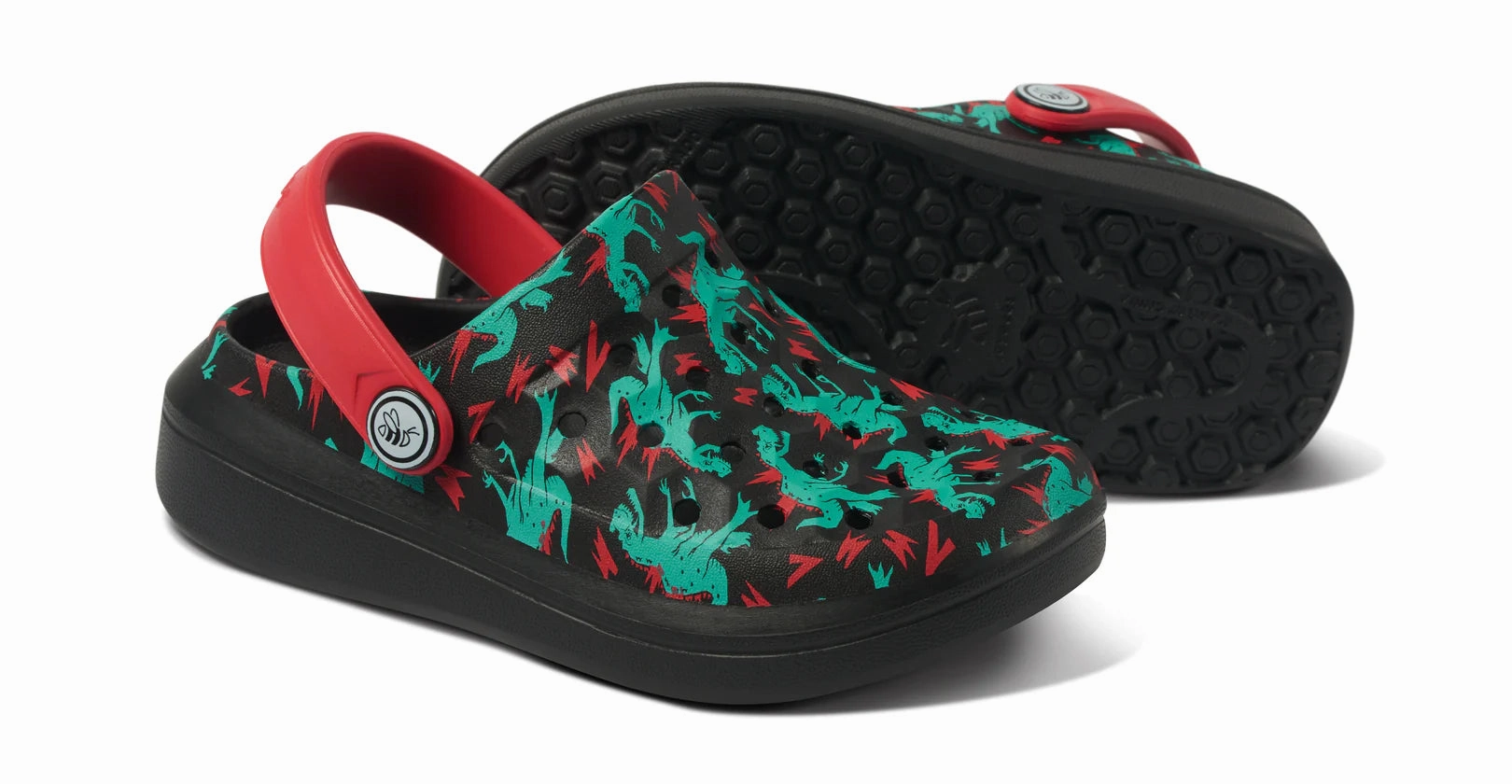 Joybees Dino Bolt Red Toddler Varsity Clog