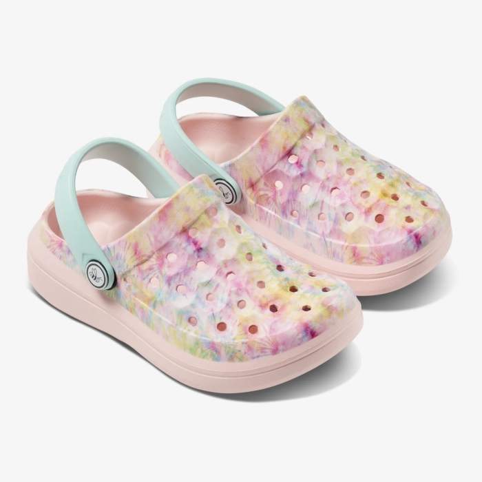 Joybees Graphic Rainbow Tie Dye Toddler Varsity Clog