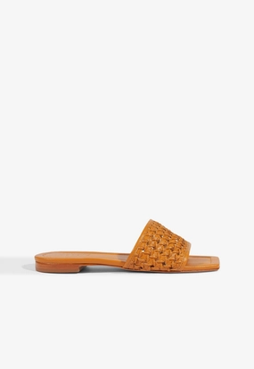Juliet Gold Leather Flat Sandal