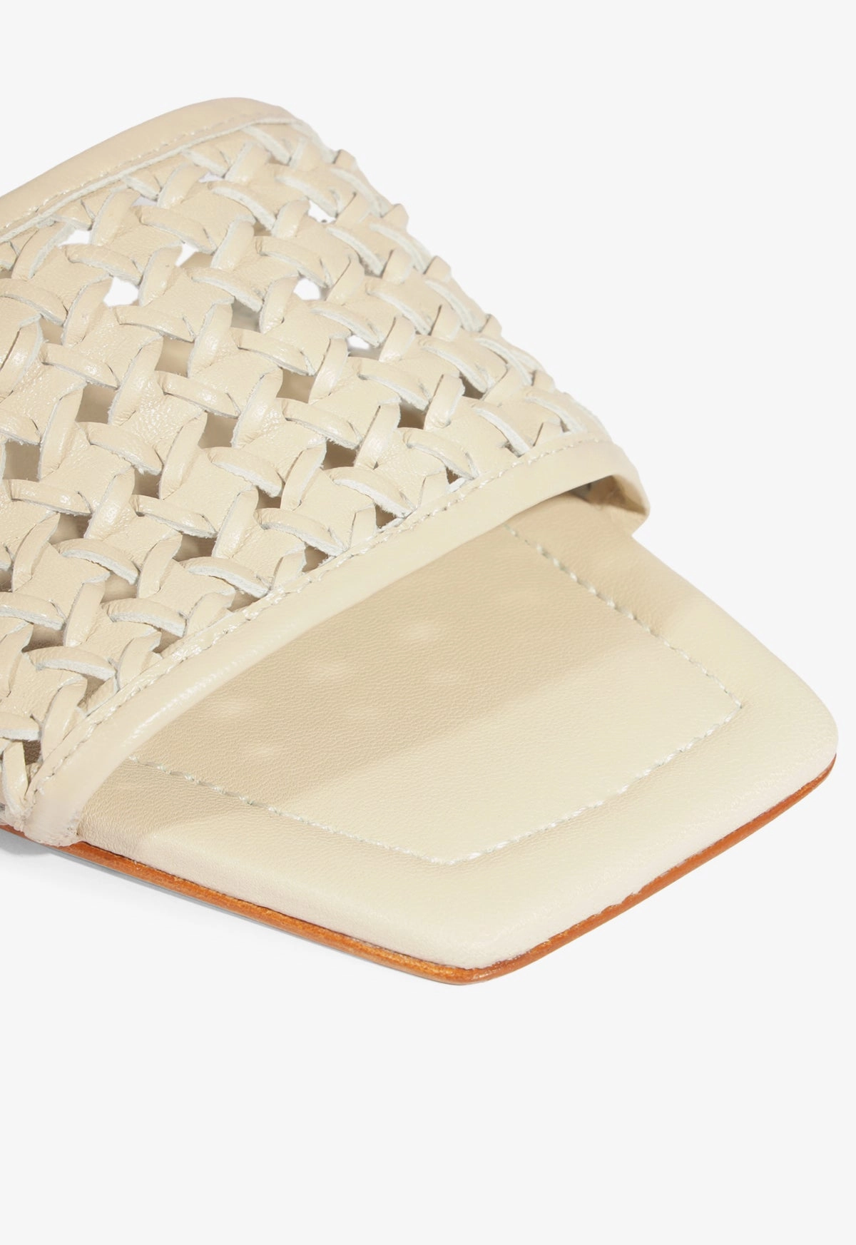 Juliet White Leather Flat Sandal