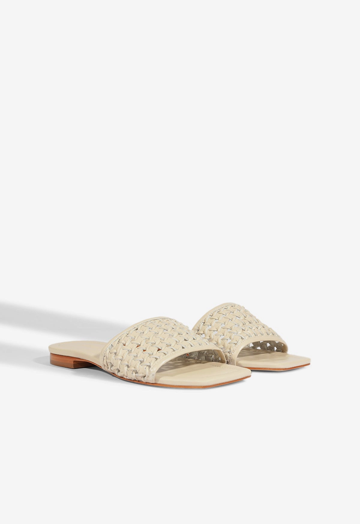 Juliet White Leather Flat Sandal