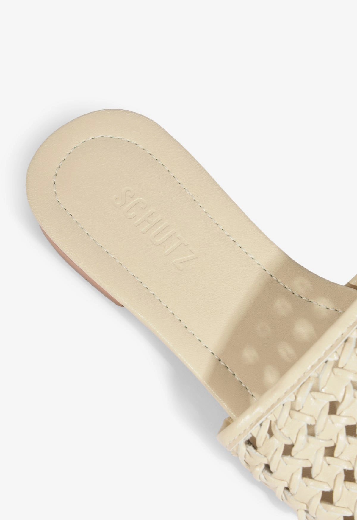 Juliet White Leather Flat Sandal