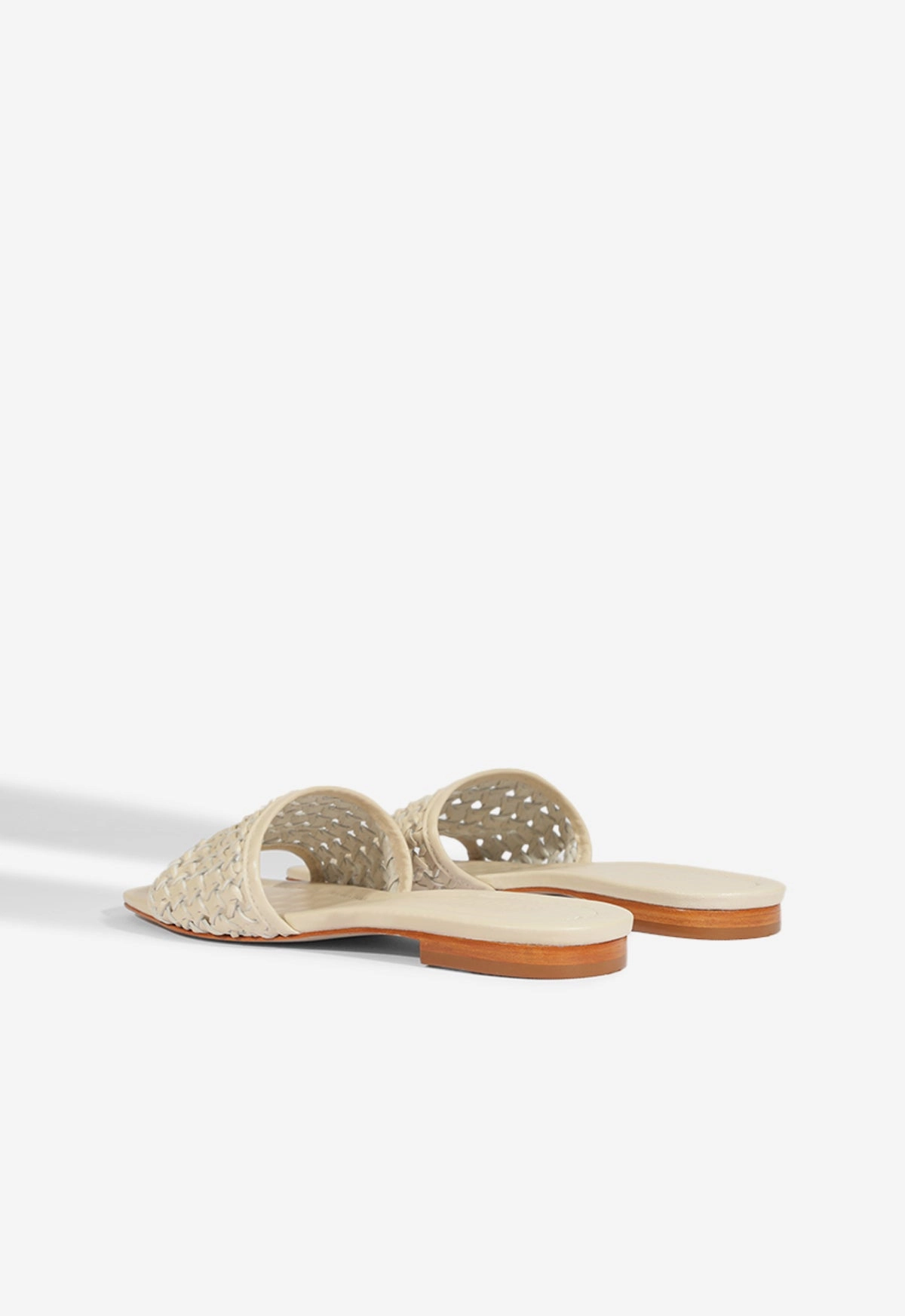 Juliet White Leather Flat Sandal