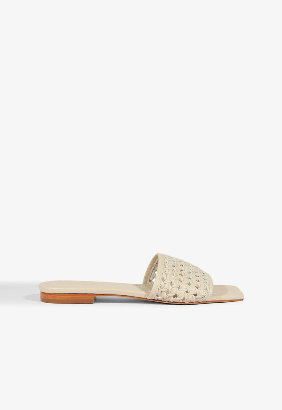 Juliet White Leather Flat Sandal