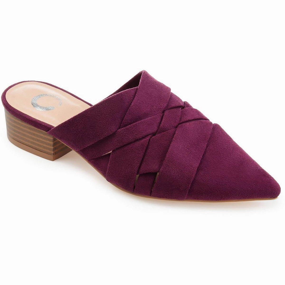 Kalida Womens Pointed Toe Slip On Mule Sandals