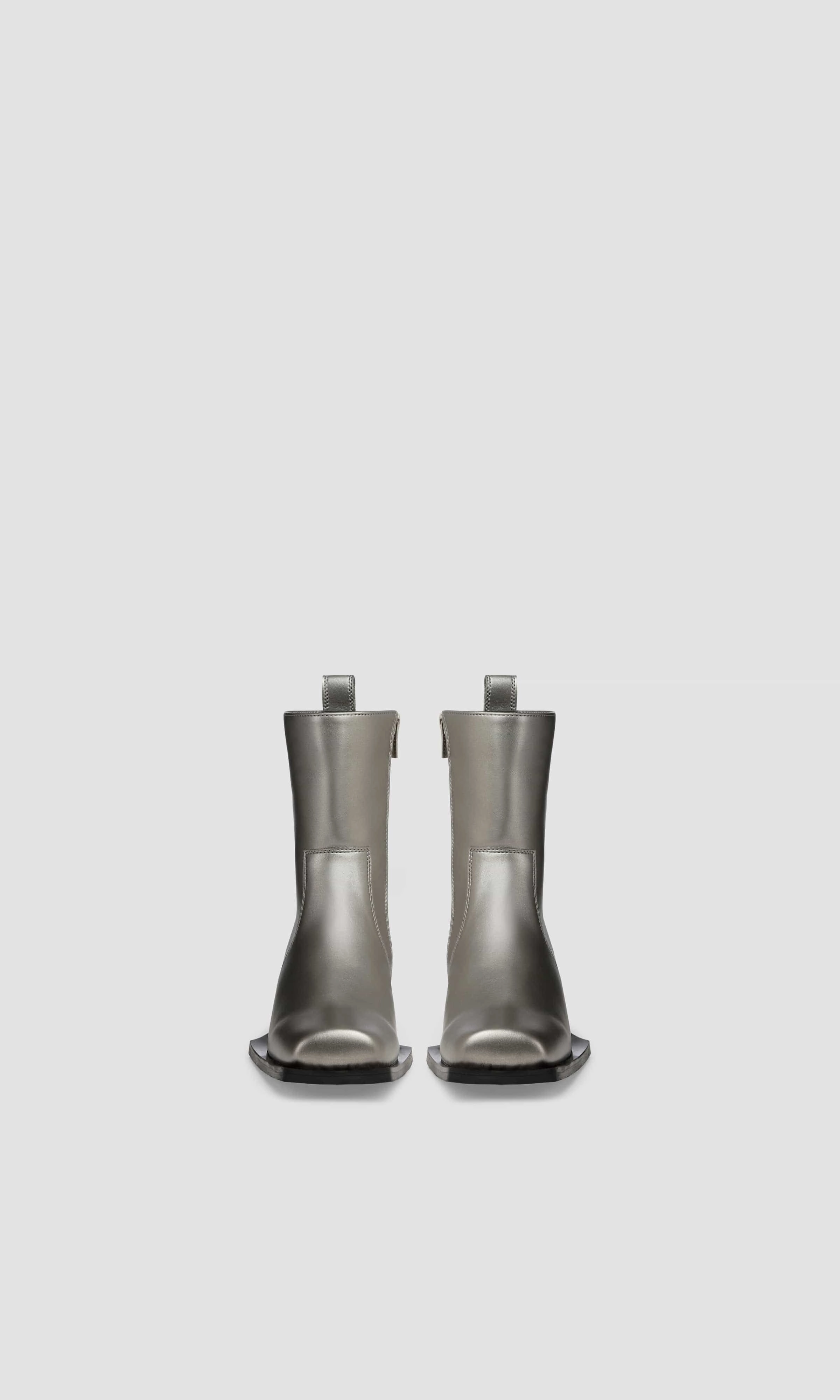 Karel Vegan Apple Leather Ankle Boots | Silver