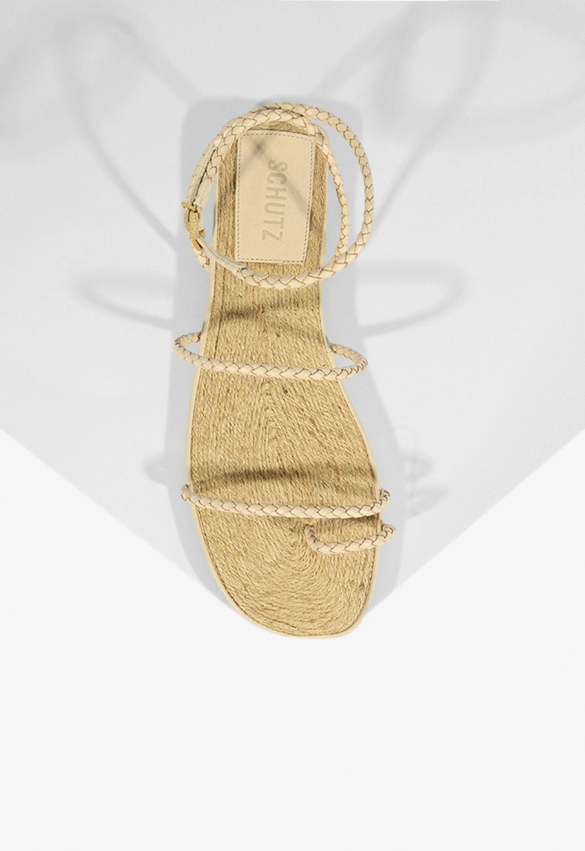 Kaya Beige Leather Flat Sandal