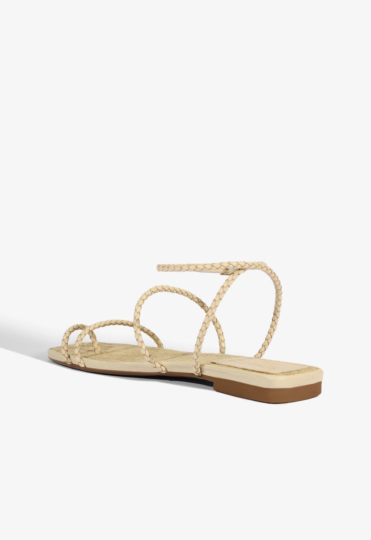 Kaya Beige Leather Flat Sandal