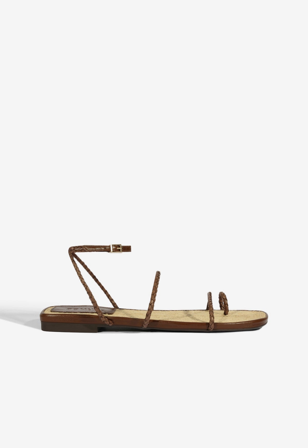 Kaya Brown Leather Flat Sandal