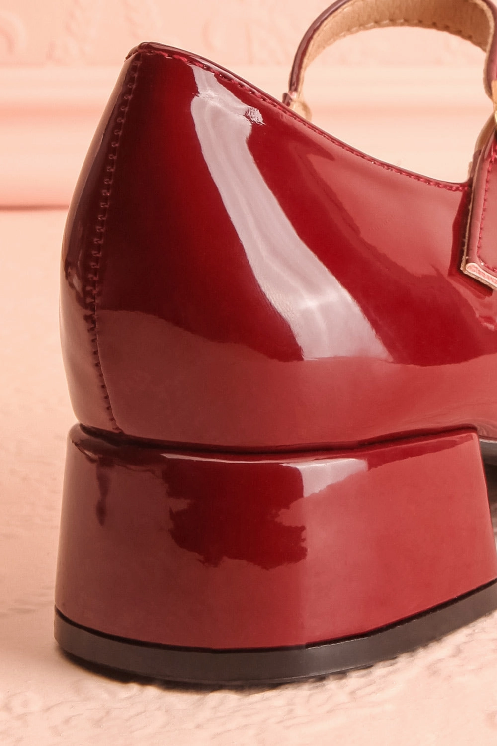 Kerati Burgundy | Square Toe Mary Jane Heels