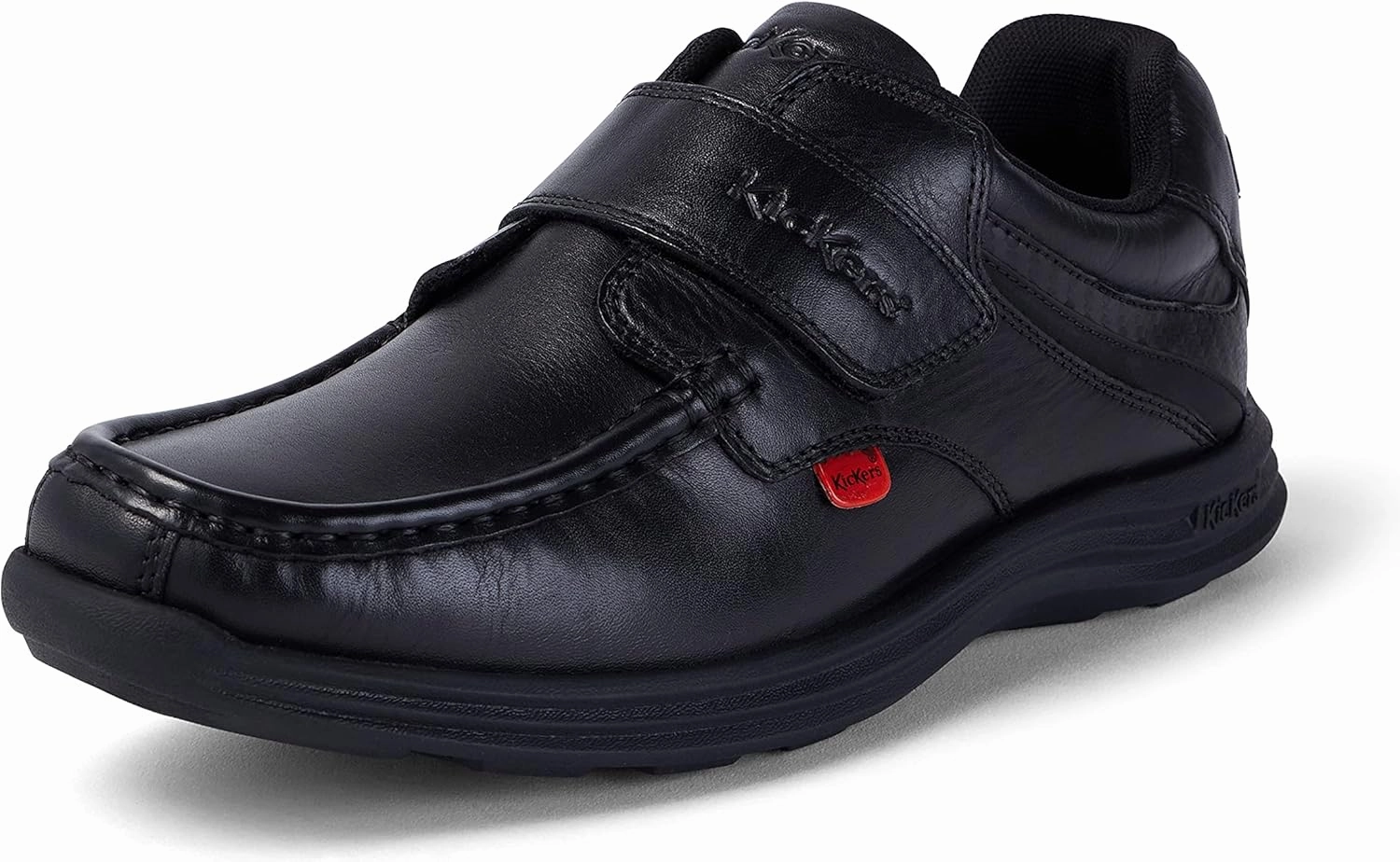 Kickers Boys Kids REASAN Strap Leather Youth Black School Shoes Size