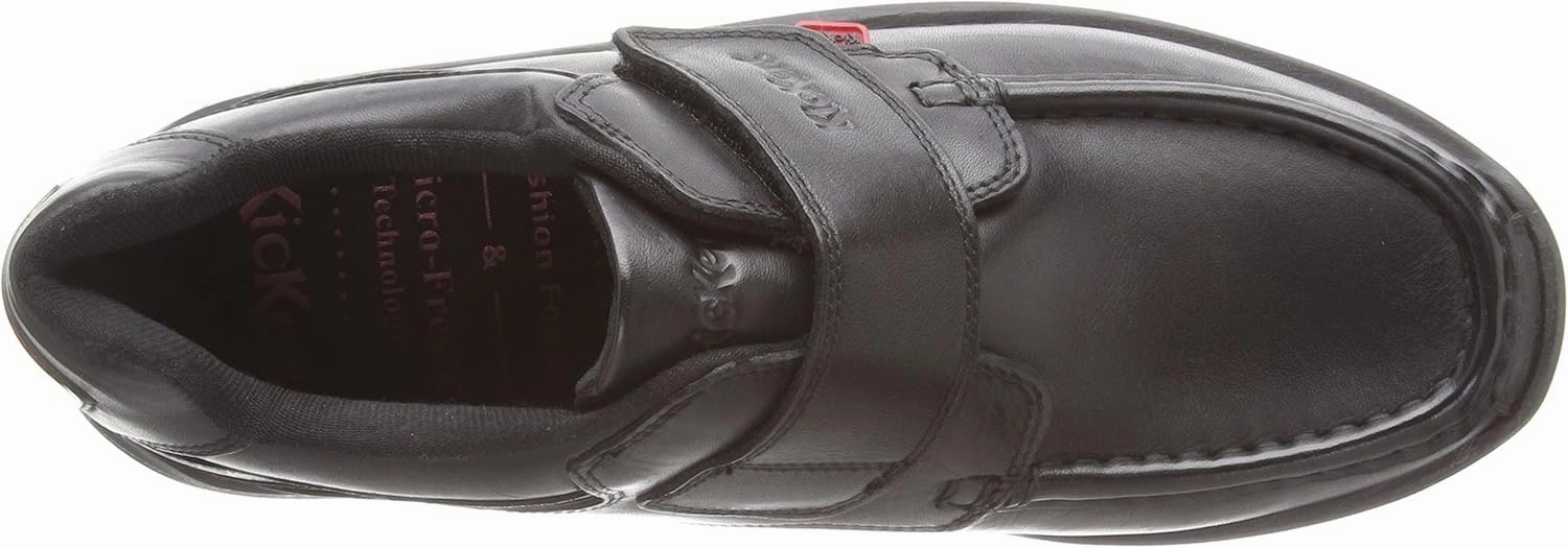 Kickers Boys Kids REASAN Strap Leather Youth Black School Shoes Size