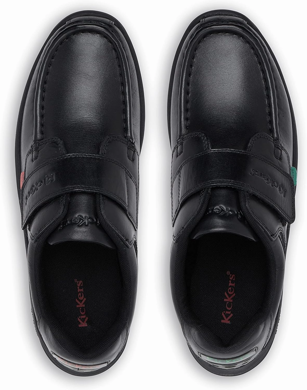 Kickers Boys Kids REASAN Strap Leather Youth Black School Shoes Size