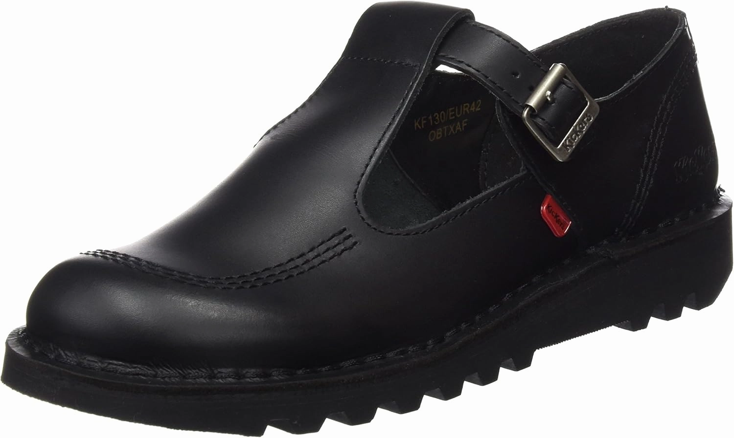 Kickers Kick T I Core Black Leather Shoes-UK