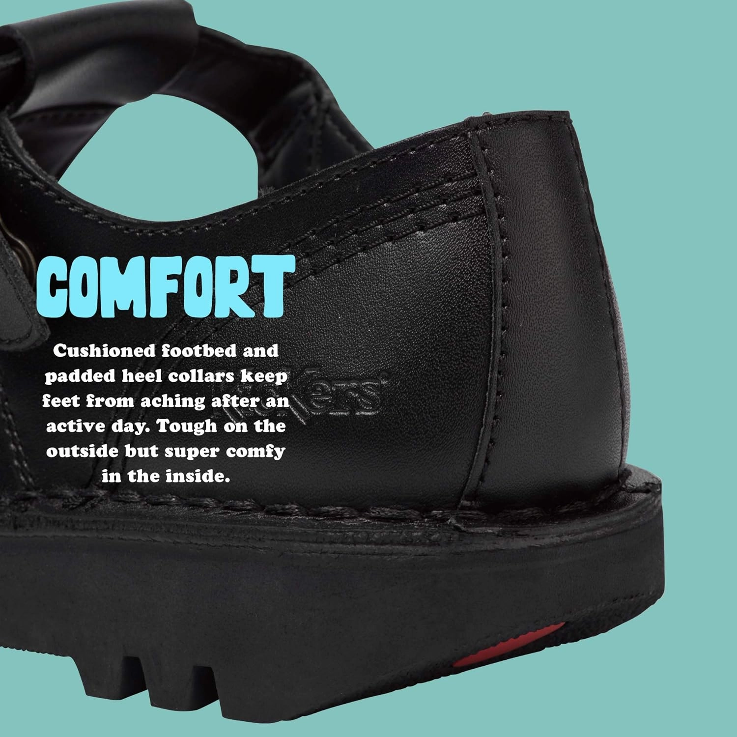Kickers Kick T I Core Black Leather Shoes-UK
