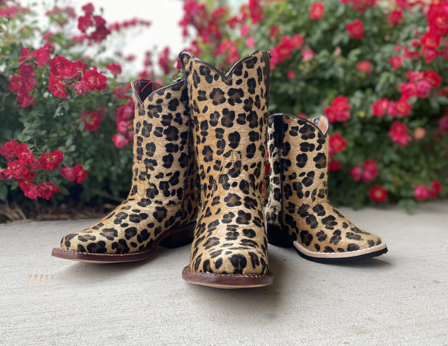 Kids Leopard Hair Blunt Toe Boot
