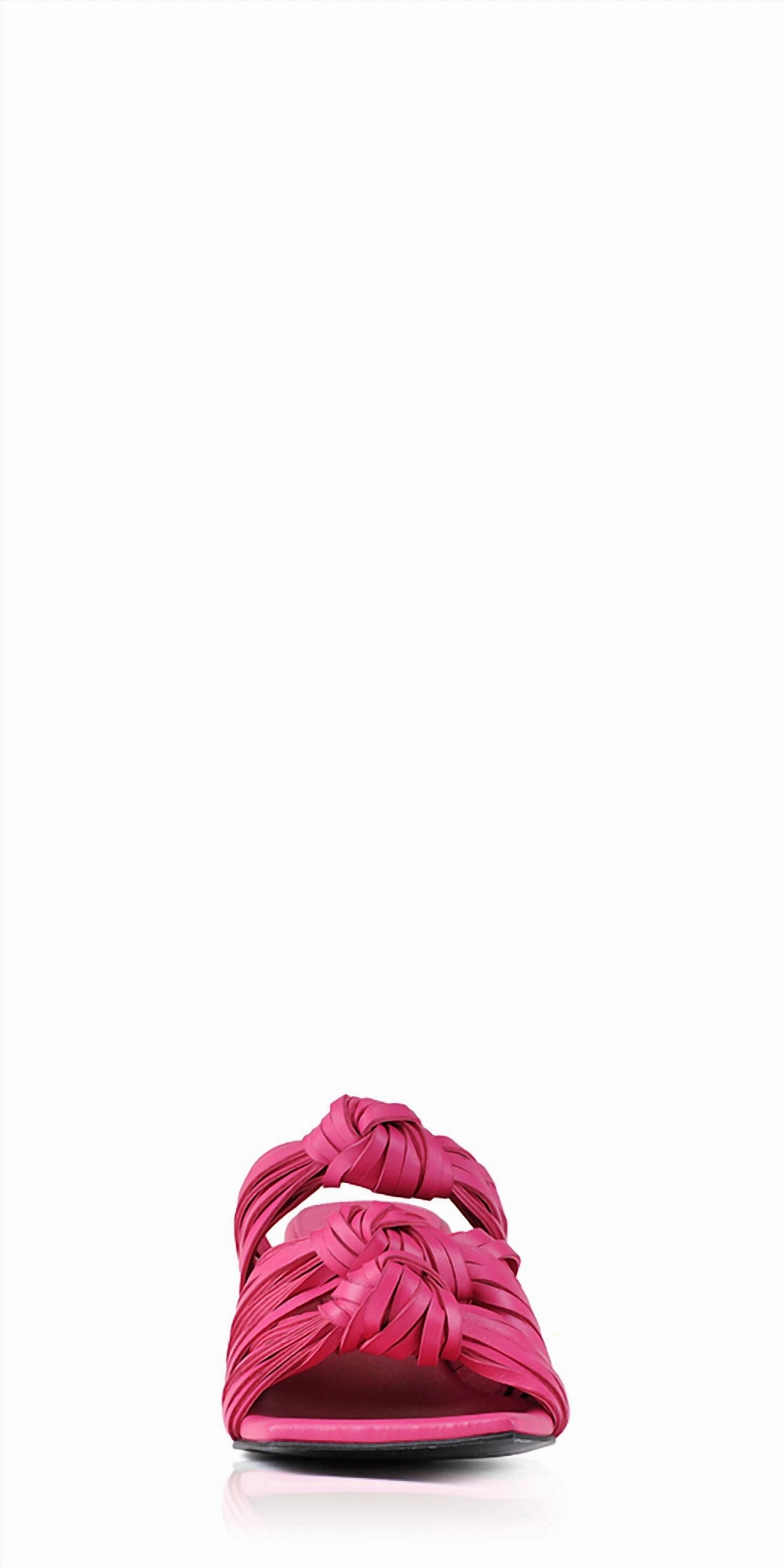 Knotted Fringe Sandals In Fuchsia