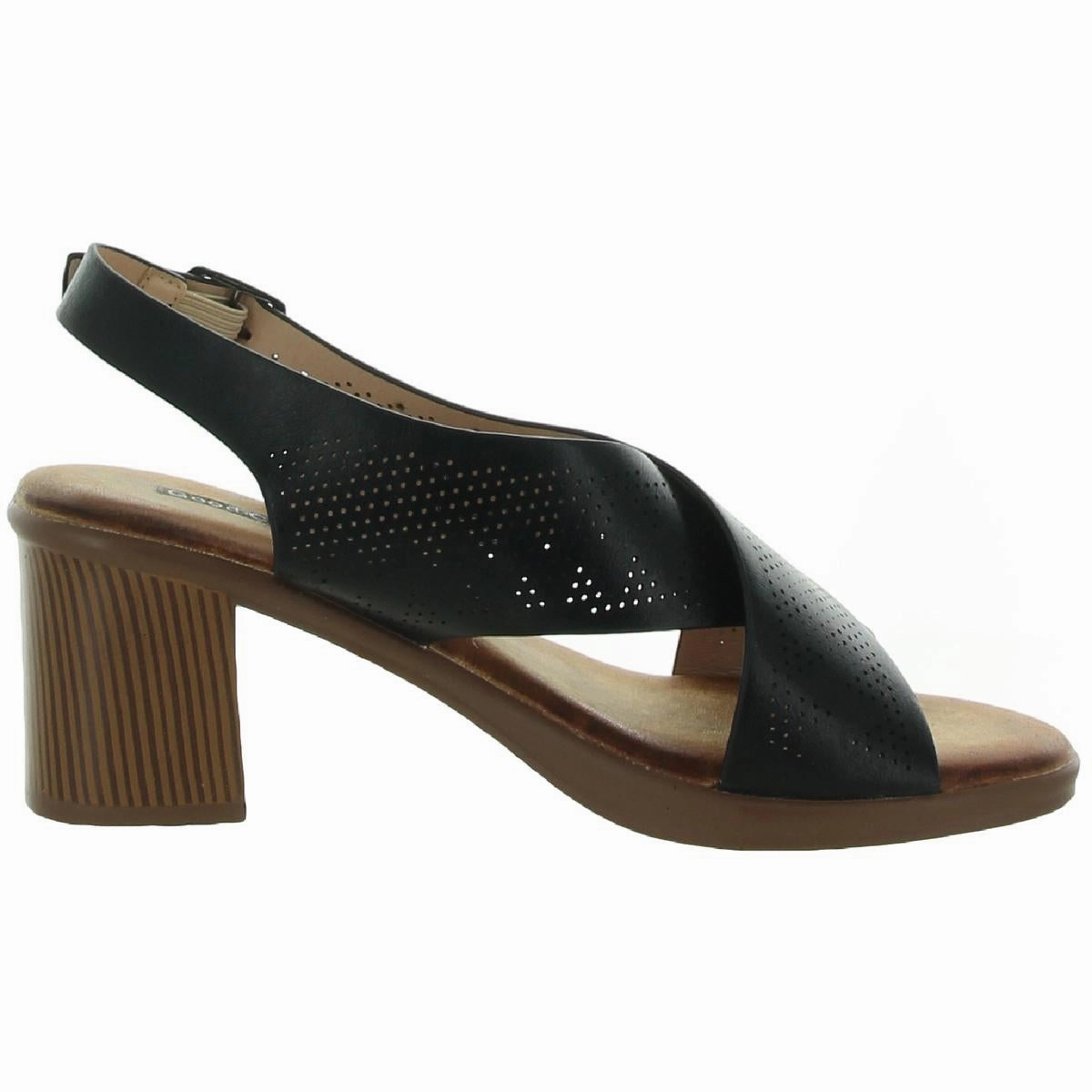 Lala Womens Cushioned Footbed Faux Leather Heels