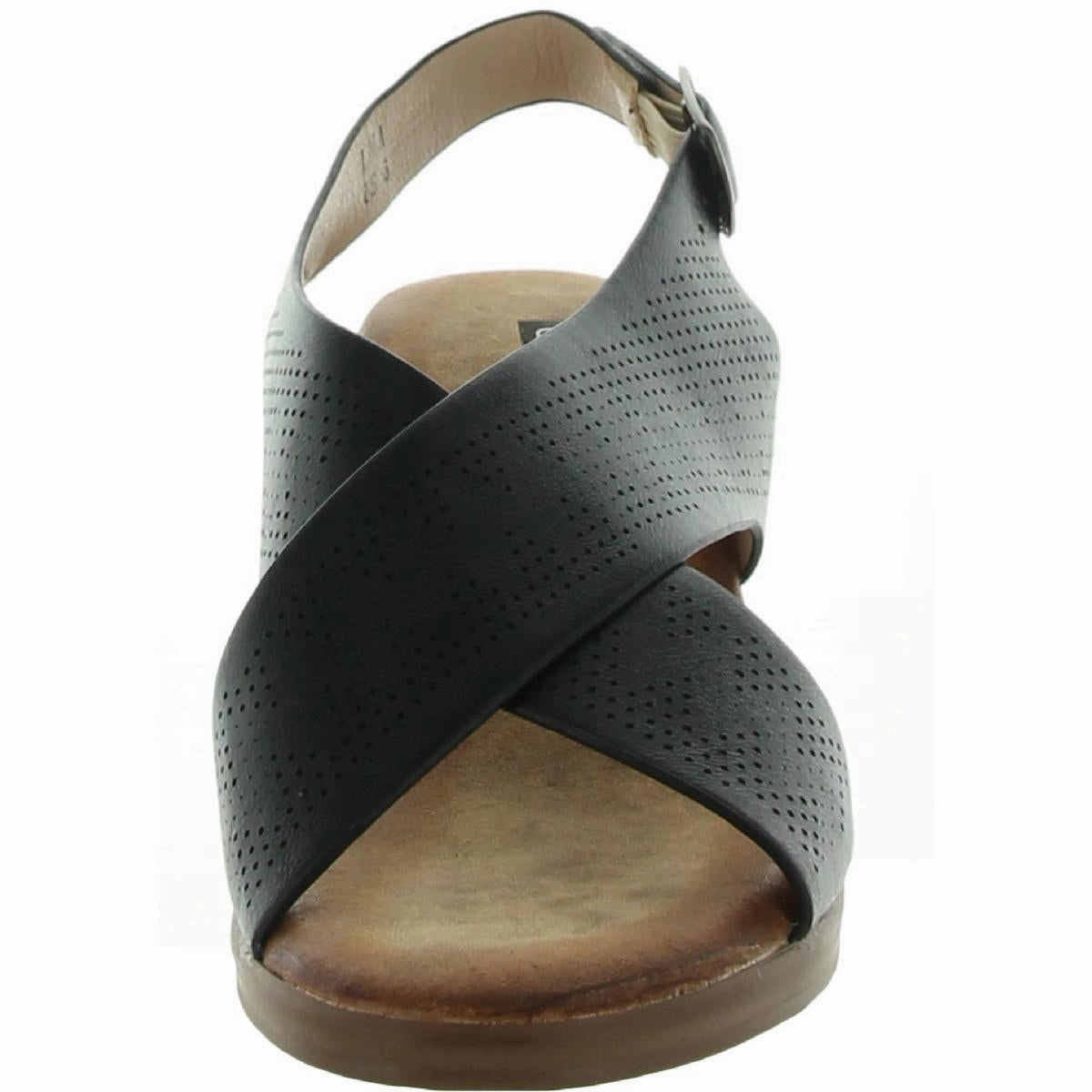 Lala Womens Cushioned Footbed Faux Leather Heels