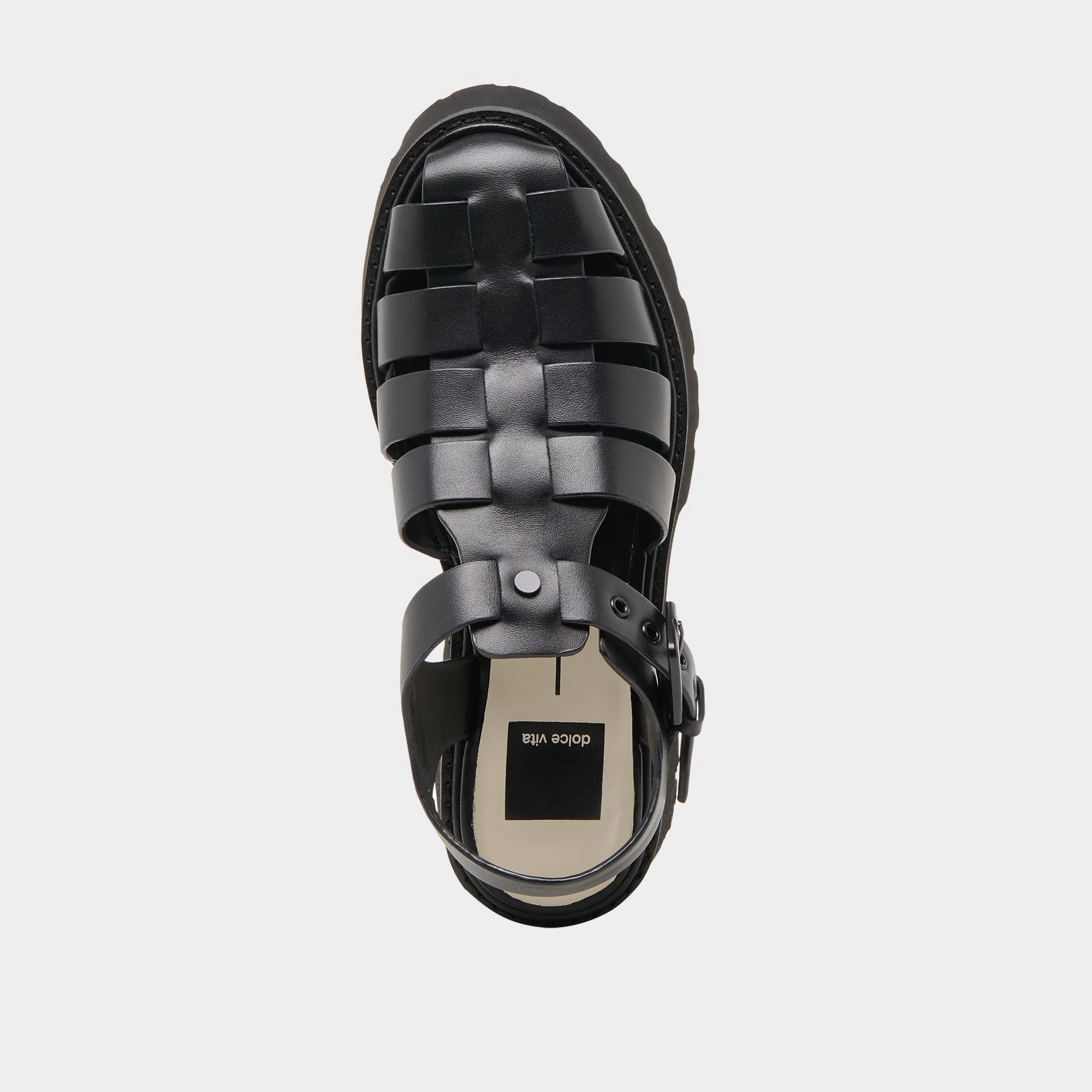 LASLY TONAL SANDALS BLACK LEATHER