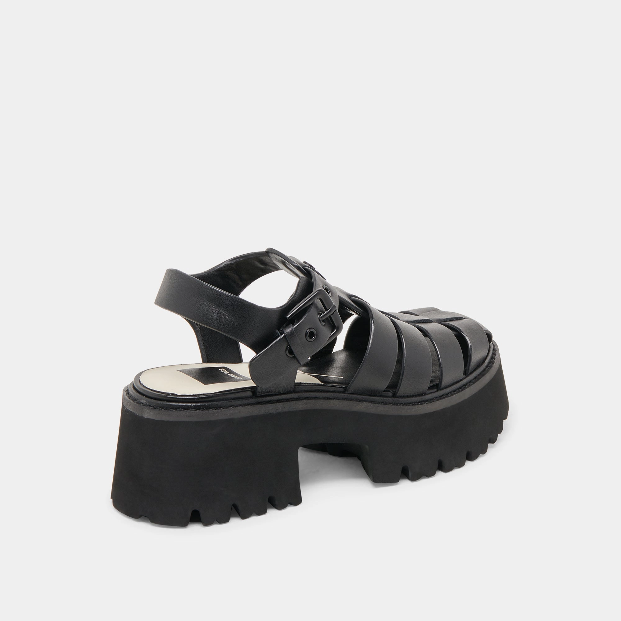 LASLY TONAL SANDALS BLACK LEATHER