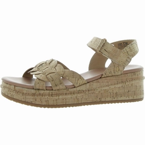 Lena Womens Slip On Open Toe Ankle Strap