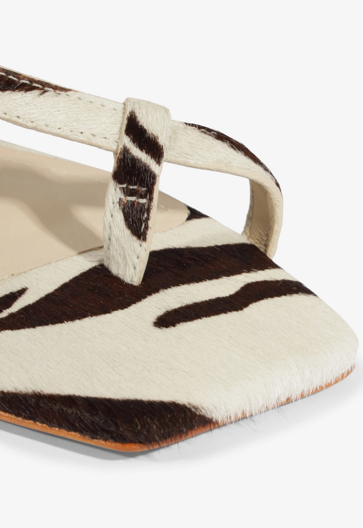 Lisa Animal Print Leather Flat Sandal