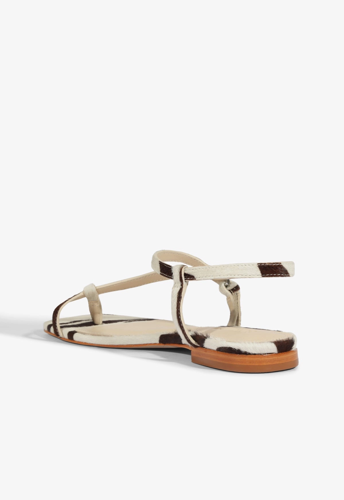 Lisa Animal Print Leather Flat Sandal