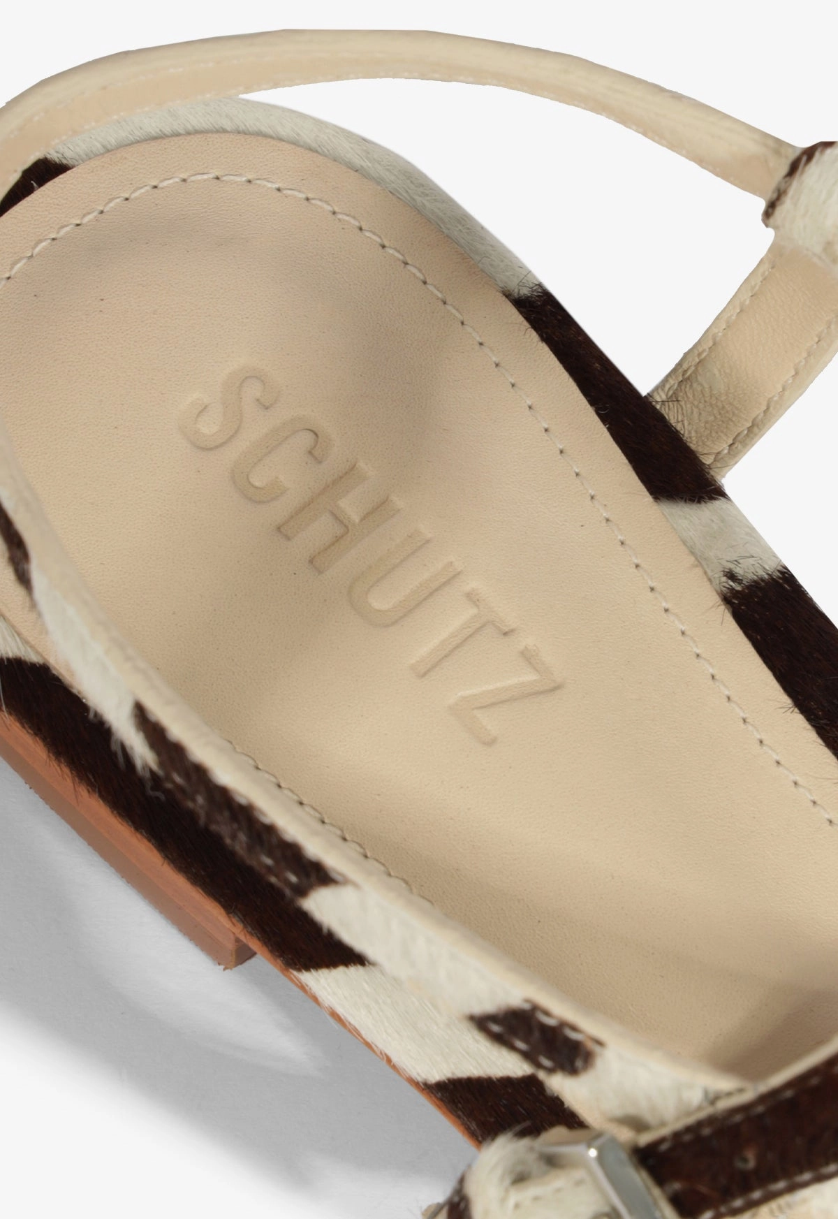 Lisa Animal Print Leather Flat Sandal