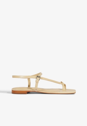 Lisa Beige Suede Flat Sandal